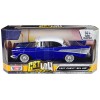 1957 Chevrolet Bel Air Lowrider Candy Blue with White Top 'Get Low' Series 1/24 Diecast Model Car by Motormax