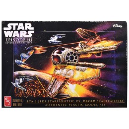 Skill 2 Model Kit ETA 2 Jedi Starfighter VS. Droid Starfighters 4 Model Set 'Star Wars: Episode III - Revenge of the Sith' (2005) Movie 1/48 Scale Model by AMT