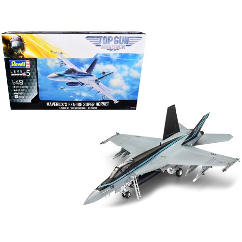 Level 5 Model Kit Maverick's F/A-18E Super Hornet Jet 'Top Gun: Maverick' (2022) Movie 1/48 Scale Model by Revell