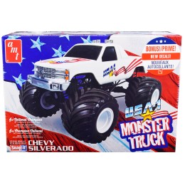 Skill 1 Snap Model Kit Chevrolet Silverado 'USA-1' Monster Truck 1/32 Scale Model by AMT