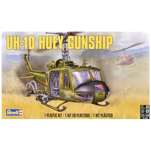 Level 4 Model Kit Bell UH-1D Iroquois 'Huey' Gunship Helicopter 1/32 Scale Model by Revell