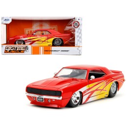 1969 Chevrolet Camaro Red with Graphics 'BigTime Muscle' Series 1/24 Diecast Model Car by Jada