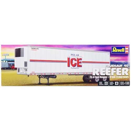 Level 4 Model Kit Fruehauf 40' Refrigerated Trailer 'Polar ICE' 1/32 Scale Model by Revell