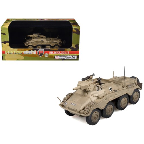 Sd.Kfz. 234/3 Armored Vehicle '#0 3rd Panzer Division Hungary' (1945) German Army 1/72 Diecast Model by Panzerstahl