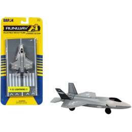 Lockheed Martin F-35 Lightning II Aircraft Gray 'Joint Strike Fighter' with Runway Section Diecast Model Airplane by Runway24