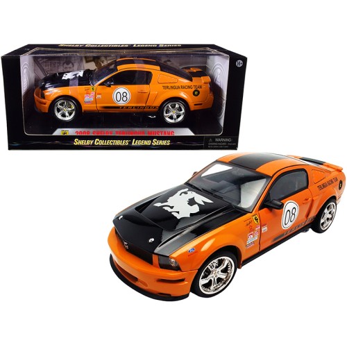 2008 Ford Shelby Mustang #08 'Terlingua' Orange and Black 'Shelby Collectibles Legend' Series 1/18 Diecast Model Car by Shelby Collectibles