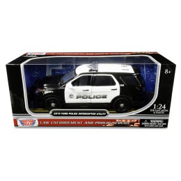 2015 Ford Police Interceptor Utility 'San Gabriel Police' (California) Black and White 1/24 Diecast Model Car by Motormax