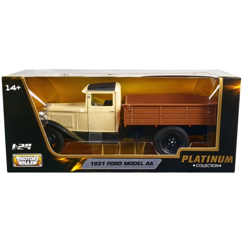 1931 Ford Model AA Pickup Truck Cream and Black 'Platinum Collection' Series 1/24 Diecast Model Car by Motormax