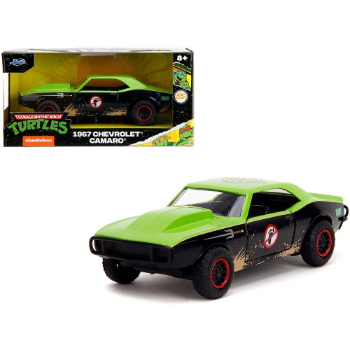 1967 Chevrolet Camaro 'Teenage Mutant Ninja Turtles' Black and Green (Dirty) 'Hollywood Rides' Series 1/32 Diecast Model Car by Jada