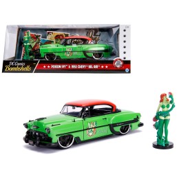 1953 Chevrolet Bel Air Green and Red Top with Poison Ivy Diecast Figure 'DC Comics Bombshells' Series 1/24 Diecast Model Car by Jada