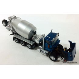 CAT Caterpillar CT660 Day Cab Tractor with McNeilus Concrete Mixer Truck Blue Metallic 1/50 Diecast Model by Diecast Masters